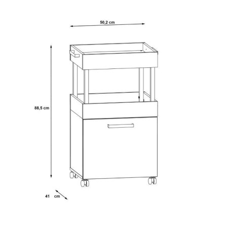 Comoda Home Bar 2 Pe Role, 50,2 x 88,5 x 41 cm-01