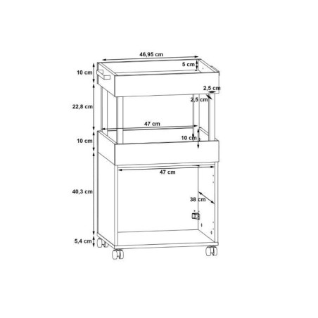 Comoda Home Bar 2 Pe Role, 50,2 x 88,5 x 41 cm-01