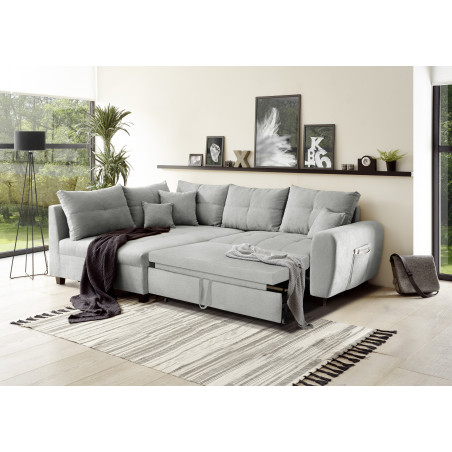 Coltar Extensibil Lena, Stanga, Gri Deschis, 248 x 87 x 176 cm-01