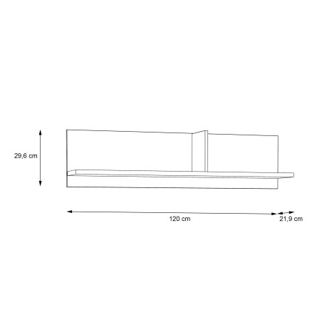 Polita Chicory, Stejar Riviera & alb & alb super lucios, 1200 x 296 x 219 mm-01