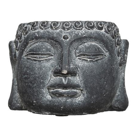 Ghiveci Cap Buddha H9 cm Gri Inchis-01