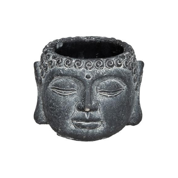 Ghiveci Cap Buddha H9 cm Gri Inchis