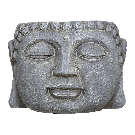 Ghiveci Cap Buddha H9 cm Gri-01