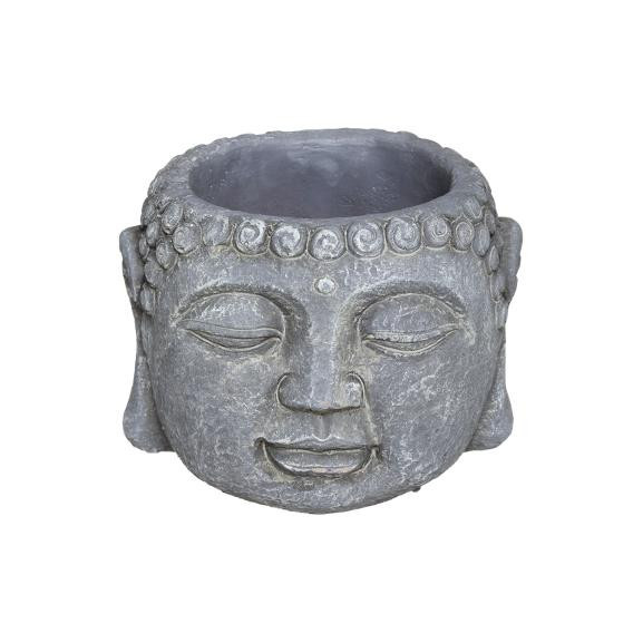 Ghiveci Cap Buddha H9 cm Gri