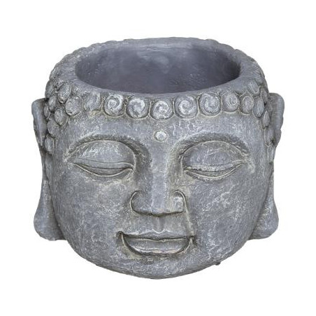 Ghiveci Cap Buddha H9 cm Gri-01