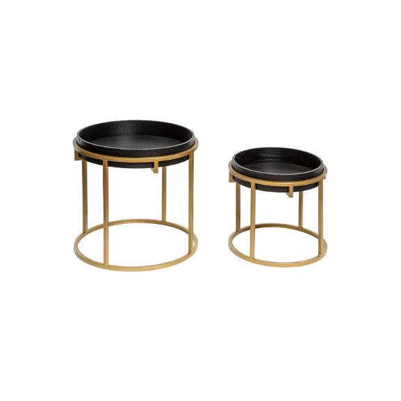 Set 2 Masute De Cafea Balck & Gold