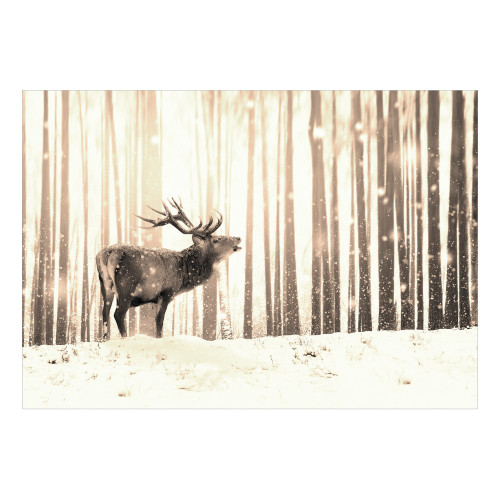 Fototapet Deer in the Snow (Sepia)