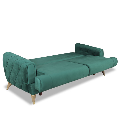 Canapea Extensibila 3L, Glamour Verde, 220 x 94 x 86 Cm-01