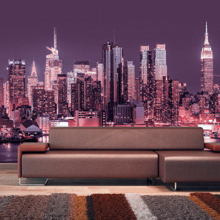 Fototapet NYC: Purple Nights-01