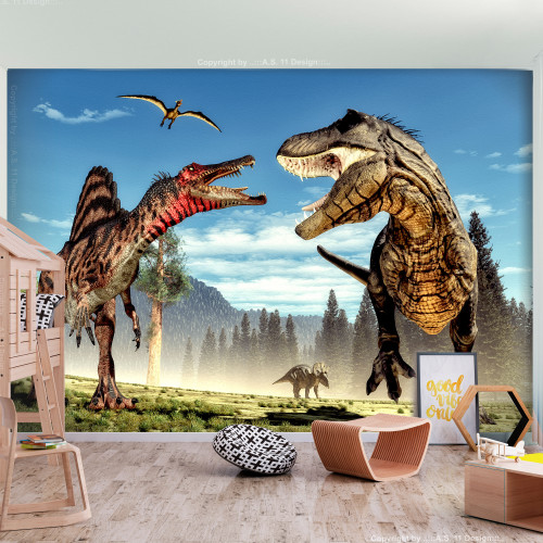 Fototapet Fighting Dinosaurs