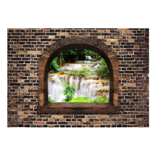 Fototapet autoadeziv Stony Window: Waterfalls