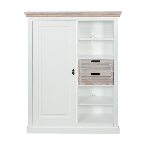 Biblioteca Living Cortina, Alb & Miere, 320 x 175 x 45 Cm-01