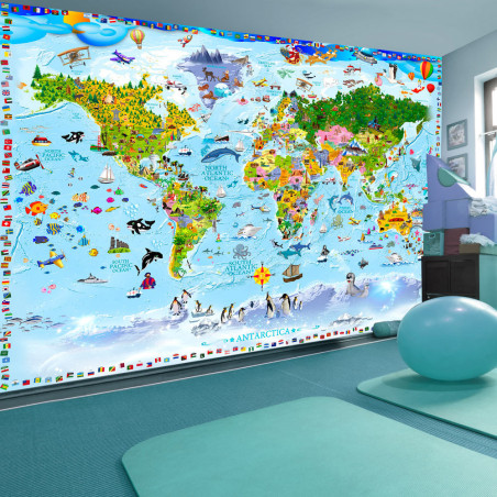 Fototapet autoadeziv World Map for Kids-01