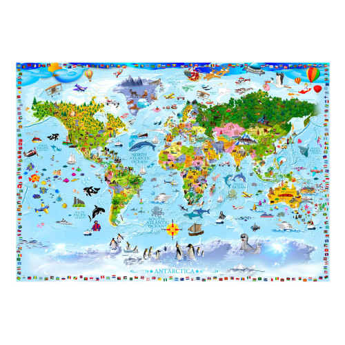 Fototapet autoadeziv World Map for Kids