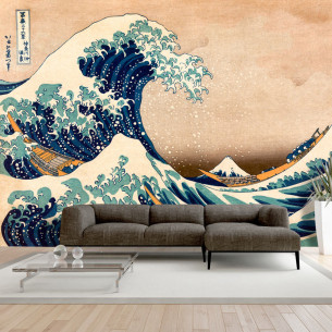 Fototapet autoadeziv Hokusai: The Great Wave off Kanagawa (Reproduction)