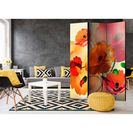 Paravan Velvet poppies 135 x 172 cm-01