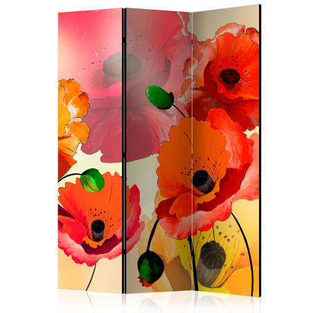 Paravan Velvet poppies 135 x 172 cm-01