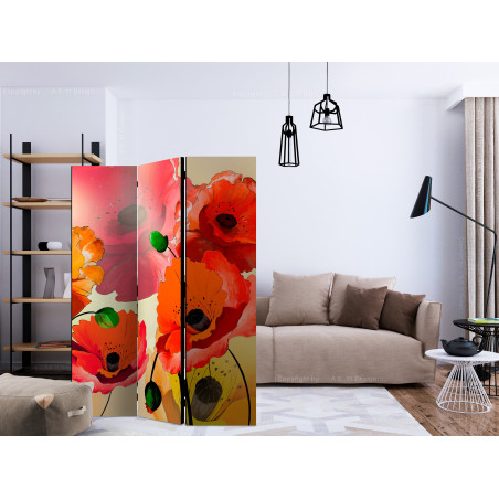 Paravan Velvet poppies 135 x 172 cm-01