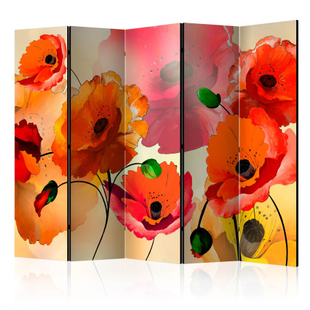 Paravan Velvet poppies II 225 x 172 cm-01