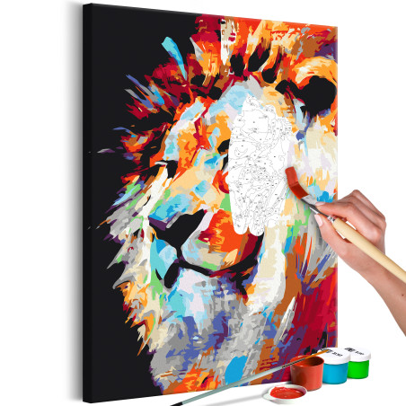 Pictatul pentru recreere Portrait of a Colourful Lion 40 x 60 cm-01