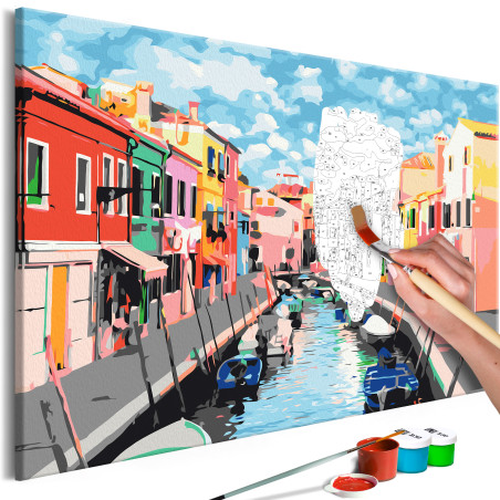 Pictatul pentru recreere Houses in Burano 60 x 40 cm-01