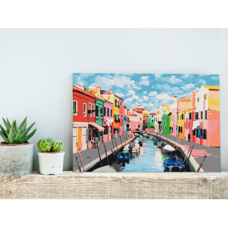 Pictatul pentru recreere Houses in Burano 60 x 40 cm-01