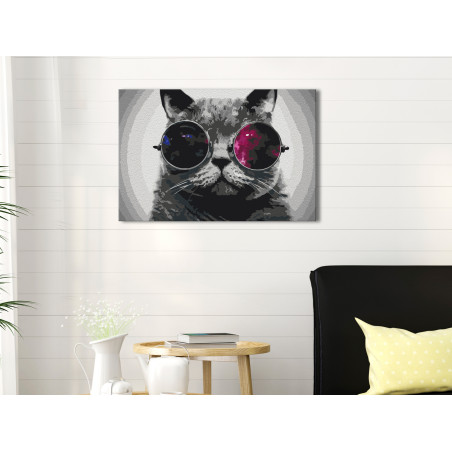 Pictatul pentru recreere Cat With Glasses 60 x 40 cm-01