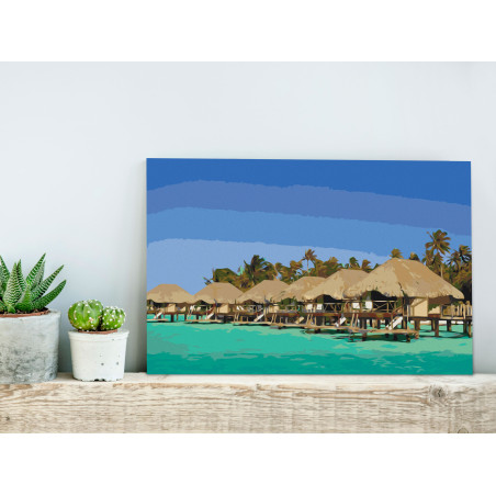 Pictatul pentru recreere Cottages on the Water 60 x 40 cm-01