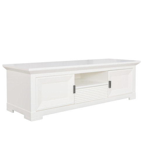 Comoda TV 2Usi + 1Sertar Verona Bianco, Alb, 155 x 50,2 x 47 Cm-01