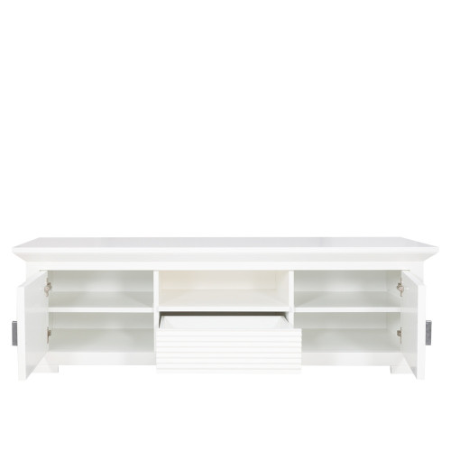 Comoda TV 2Usi + 1Sertar Verona Bianco, Alb, 155 x 50,2 x 47 Cm-01