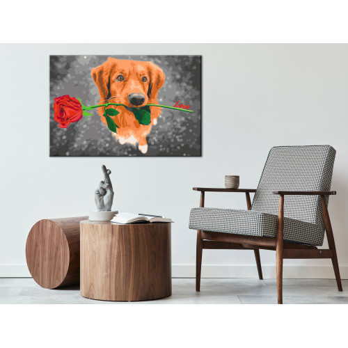 Pictatul pentru recreere Dog With Rose