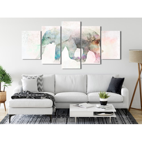 Tablou Painted Elephant (5 Parts) Wide