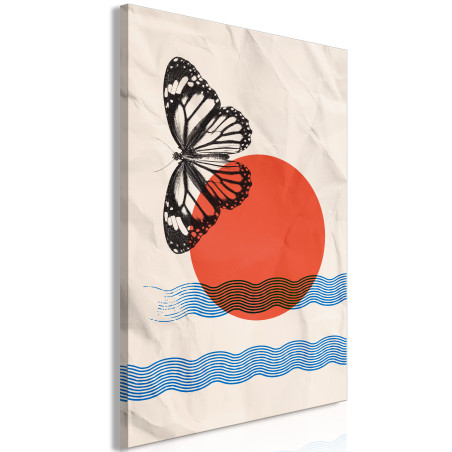 Tablou Butterfly and Sunrise (1 Part) Vertical 40 x 60 cm-01