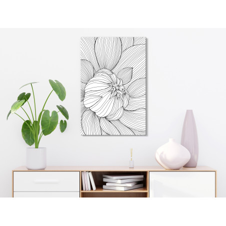 Tablou Flower Line (1 Part) Vertical 40 x 60 cm-01