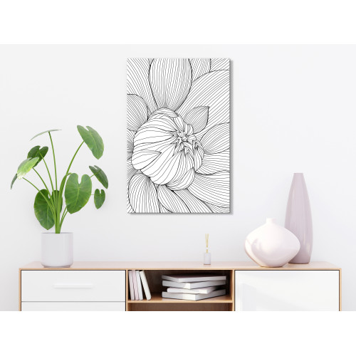 Tablou Flower Line (1 Part) Vertical 40 x 60 cm