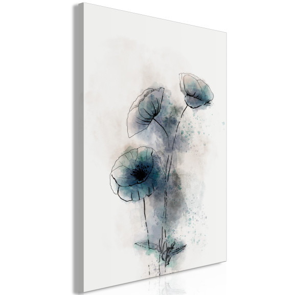 Tablou Blue Poppies (1 Part) Vertical 40 x 60 cm