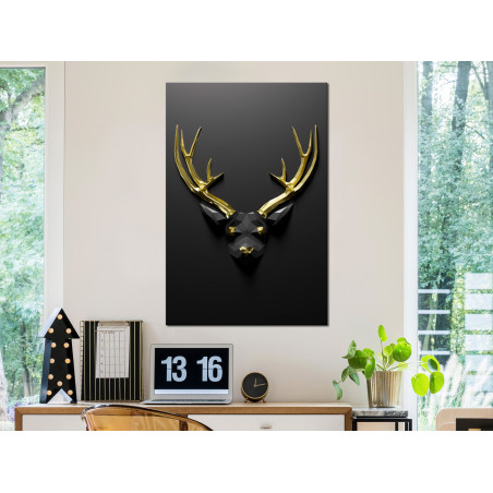 Tablou Golden Antlers (1 Part) Vertical 40 x 60 cm-01