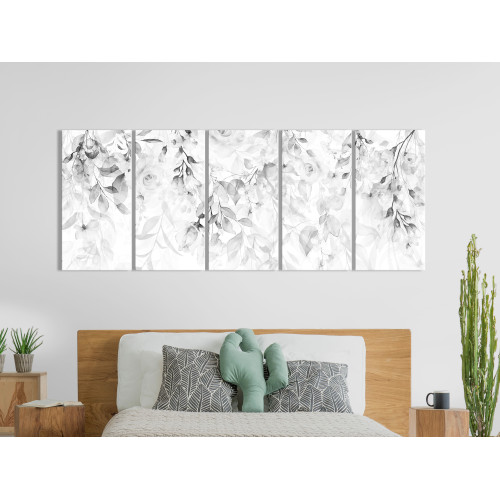 Tablou Waterfall of Roses (5 Parts) Narrow Third Variant 225 x 90 cm