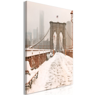 Tablou Brooklyn Bridge in Sepia (1 Part) Vertical 40 x 60 cm