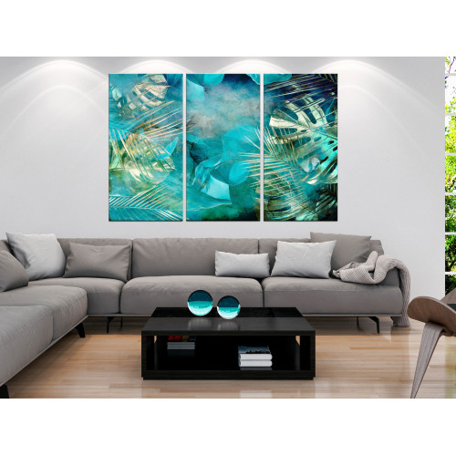 Tablou Turquoise and Gold (3 Parts) 90 x 60 cm