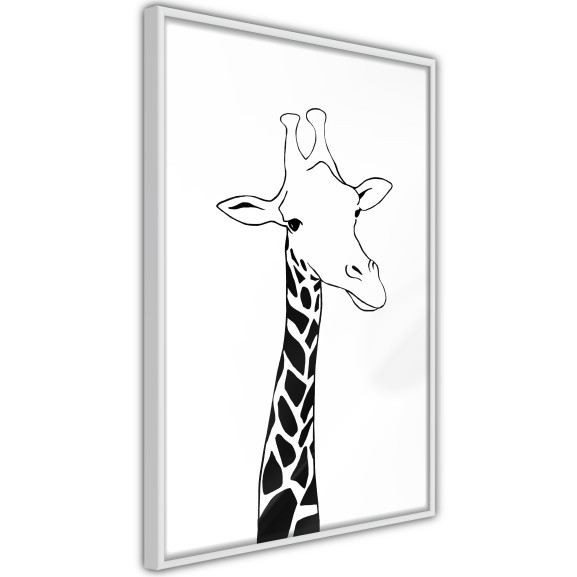 Poster Black and White Giraffe