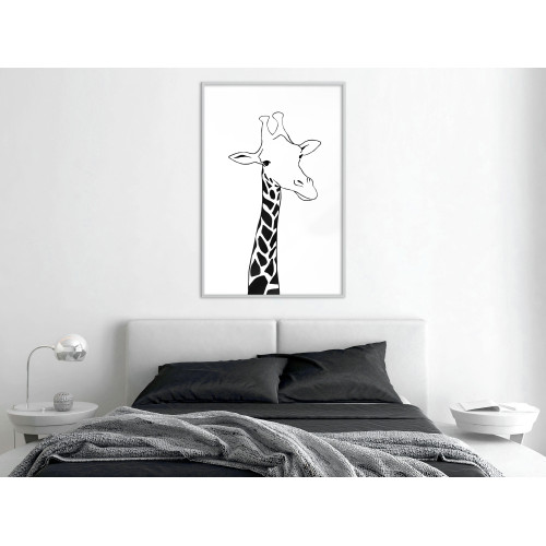 Poster Black and White Giraffe