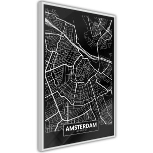 Poster City Map: Amsterdam (Dark)