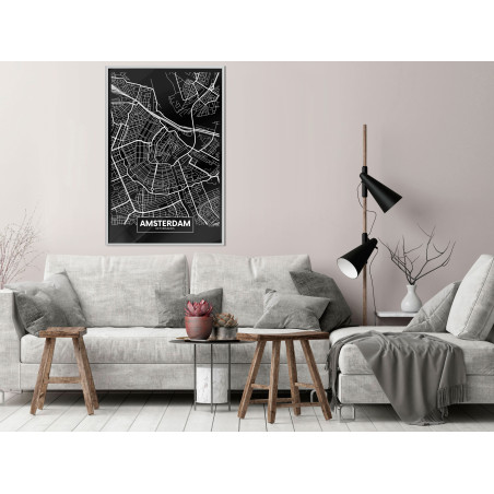 Poster City Map: Amsterdam (Dark)-01