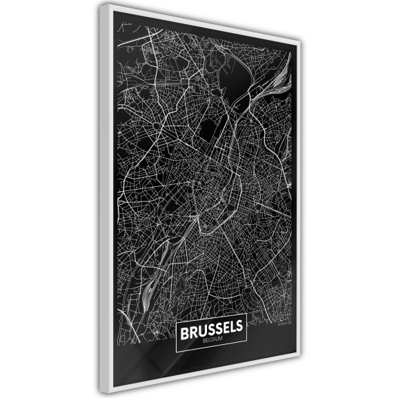 Poster City Map: Brussels (Dark)