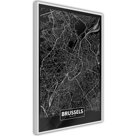 Poster City Map: Brussels (Dark)-01