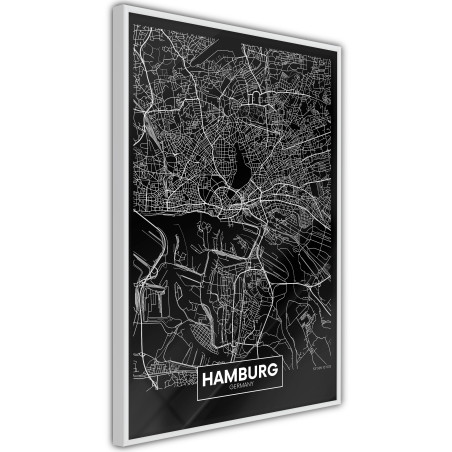 Poster City Map: Hamburg (Dark)-01