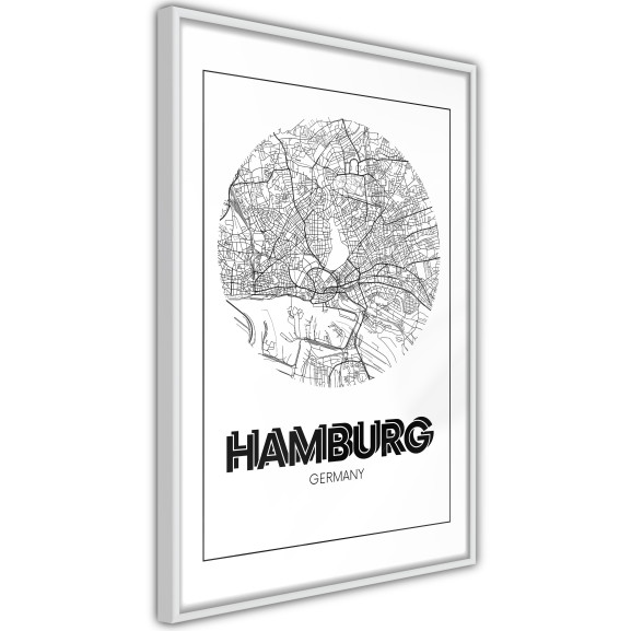 Poster City Map: Hamburg (Round)