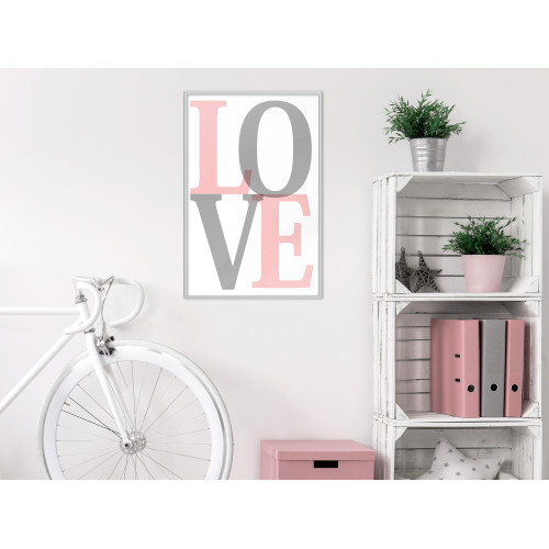 Poster Grey-Pink Love