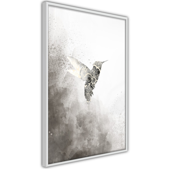 Poster Hummingbird in Shades of Grey